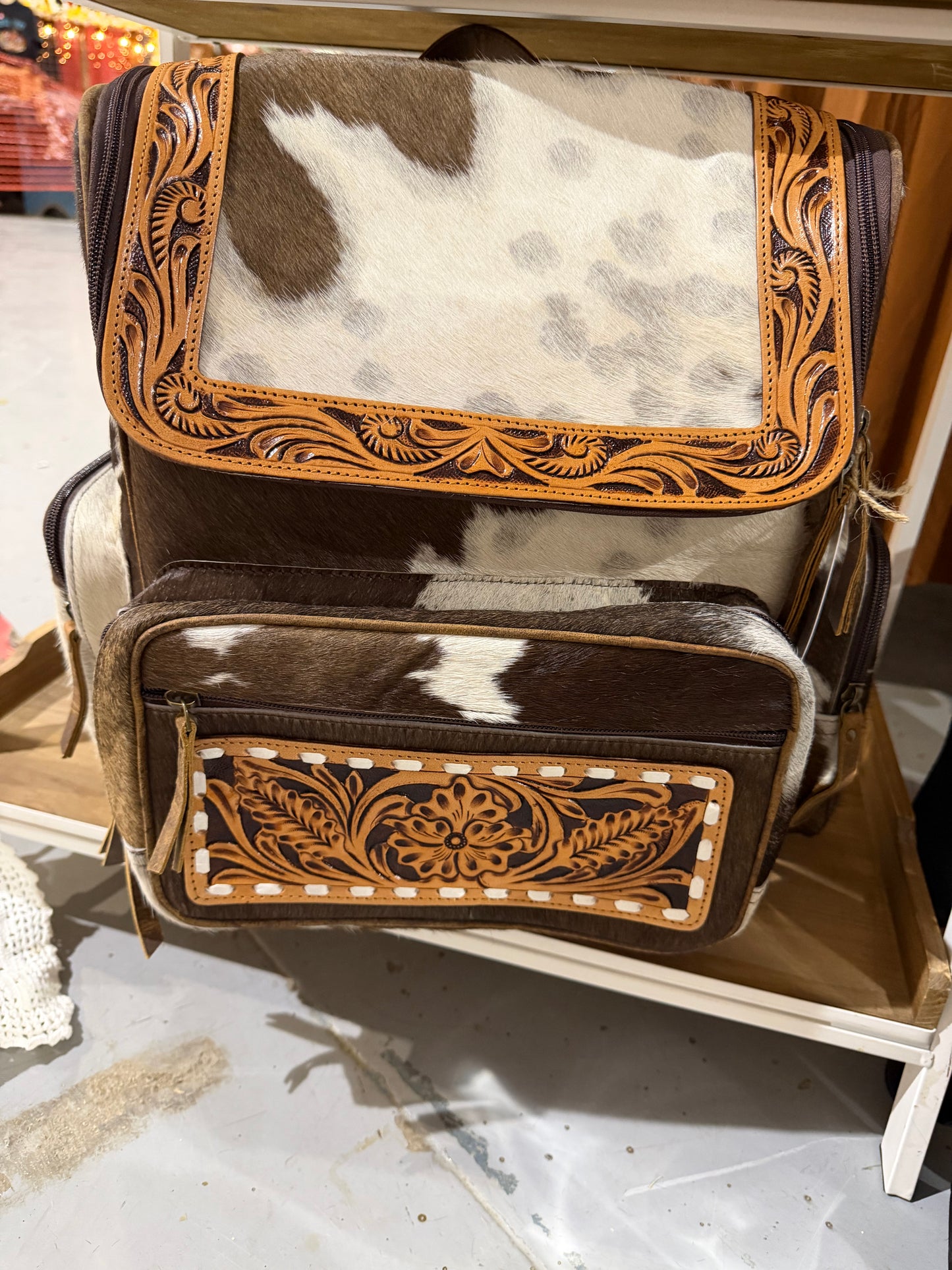 Leather backpack