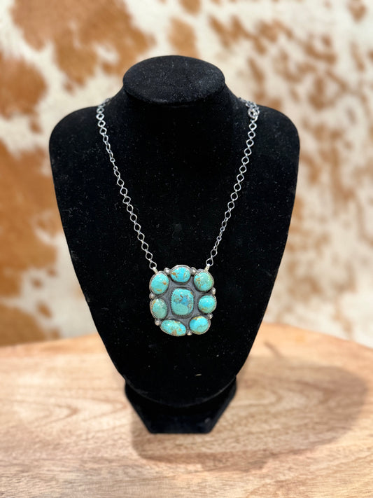 Royston Turquoise cluster necklace