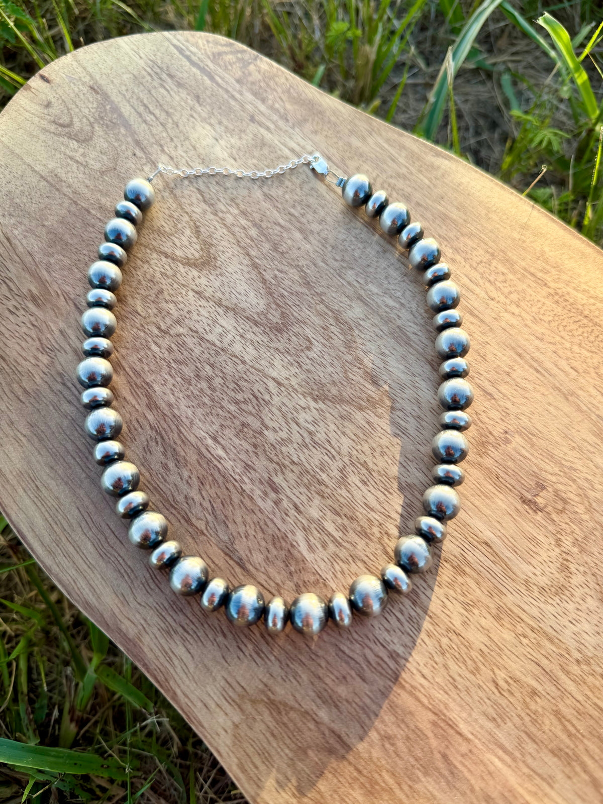 14" 10mm Sterling Silver Pearl