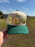 Green polka dot hat