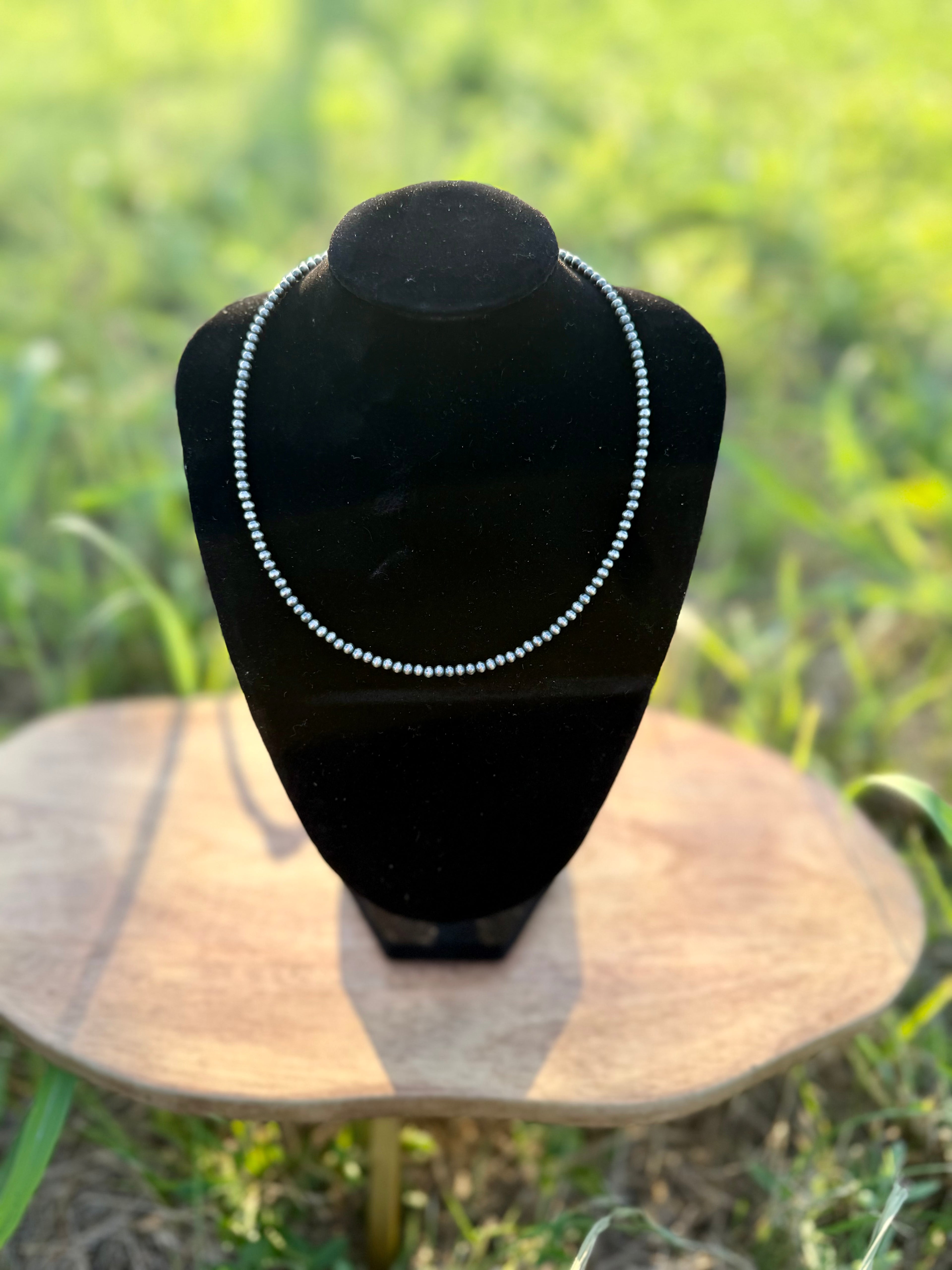 14" 3mm Sterling Silver Pearl