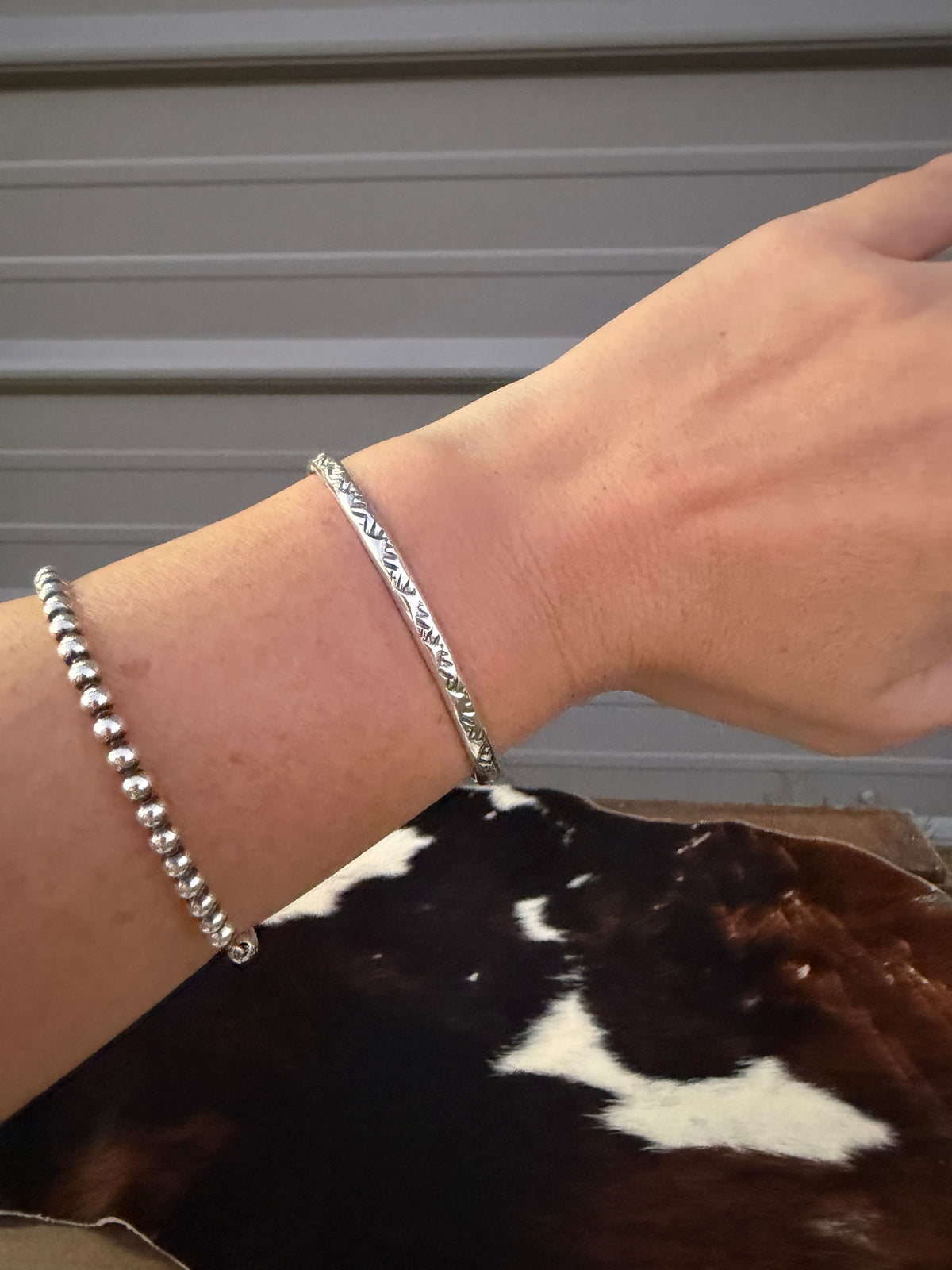 Stamped Silver Cuff