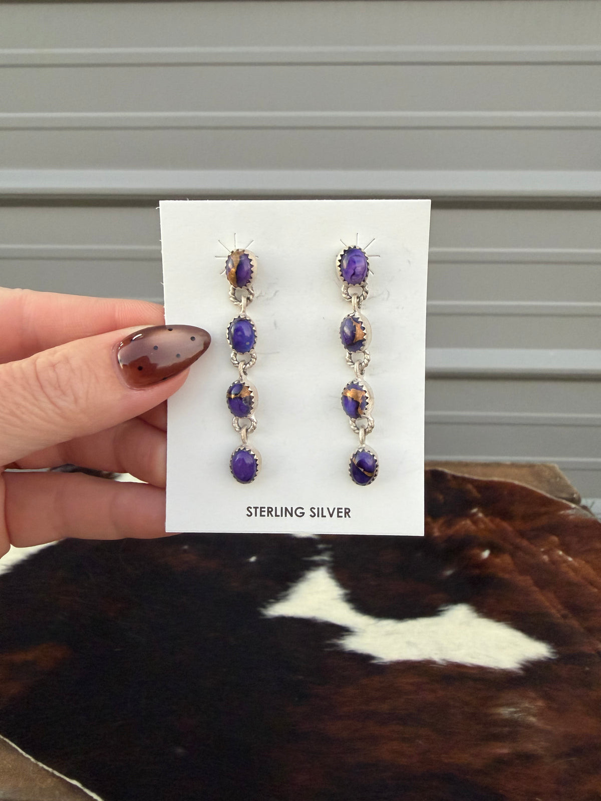 Purple Dahlia dangle earrings