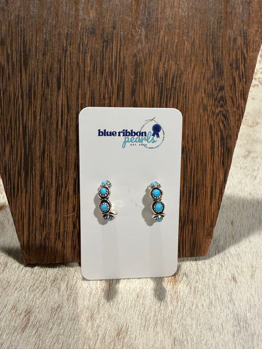 Turquoise hoop earrings (small)