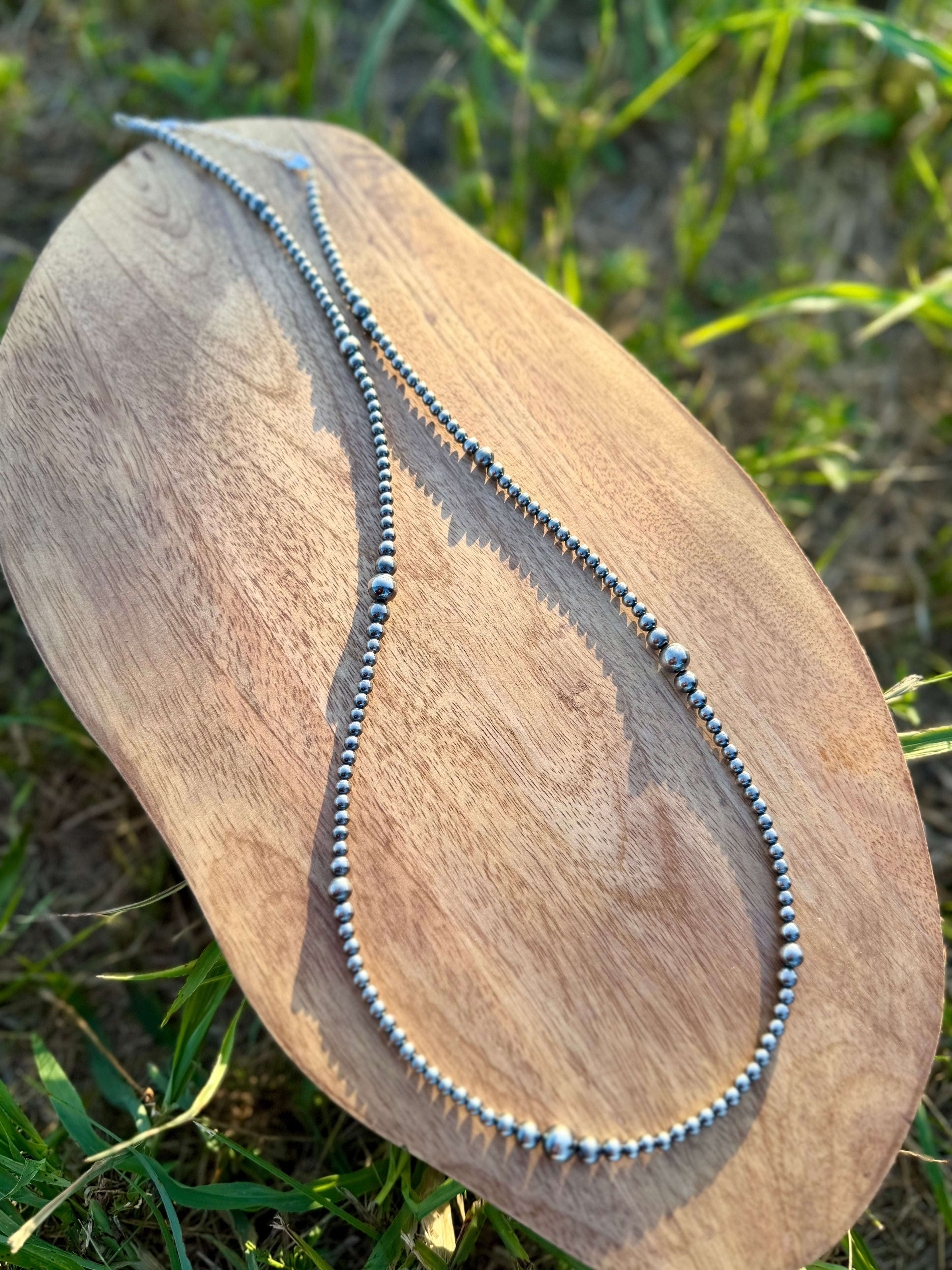 28" 4-8mm Sterling Pearl