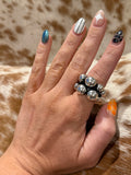 Silver studded ring