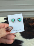 Kingman turq heart studs