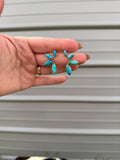 Turquoise ear climbers
