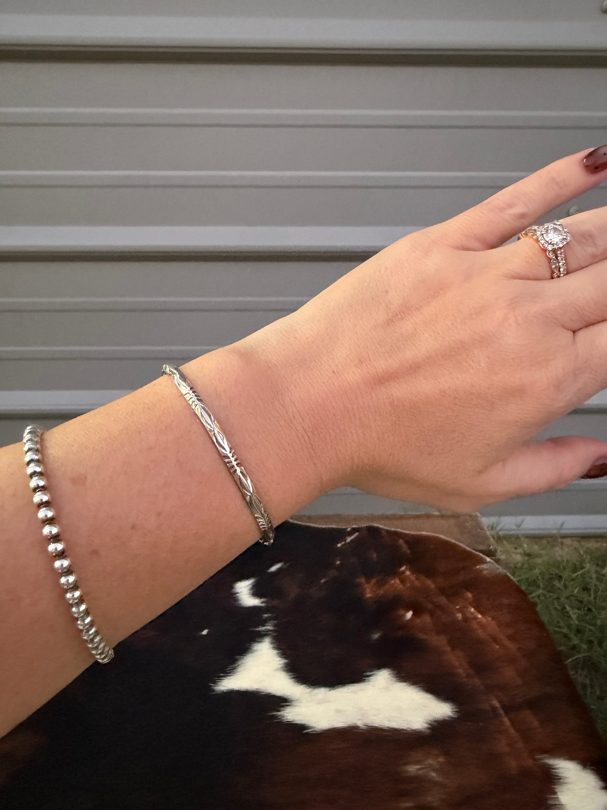 Stamped Silver Cuff