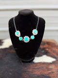 Turquoise flower choker