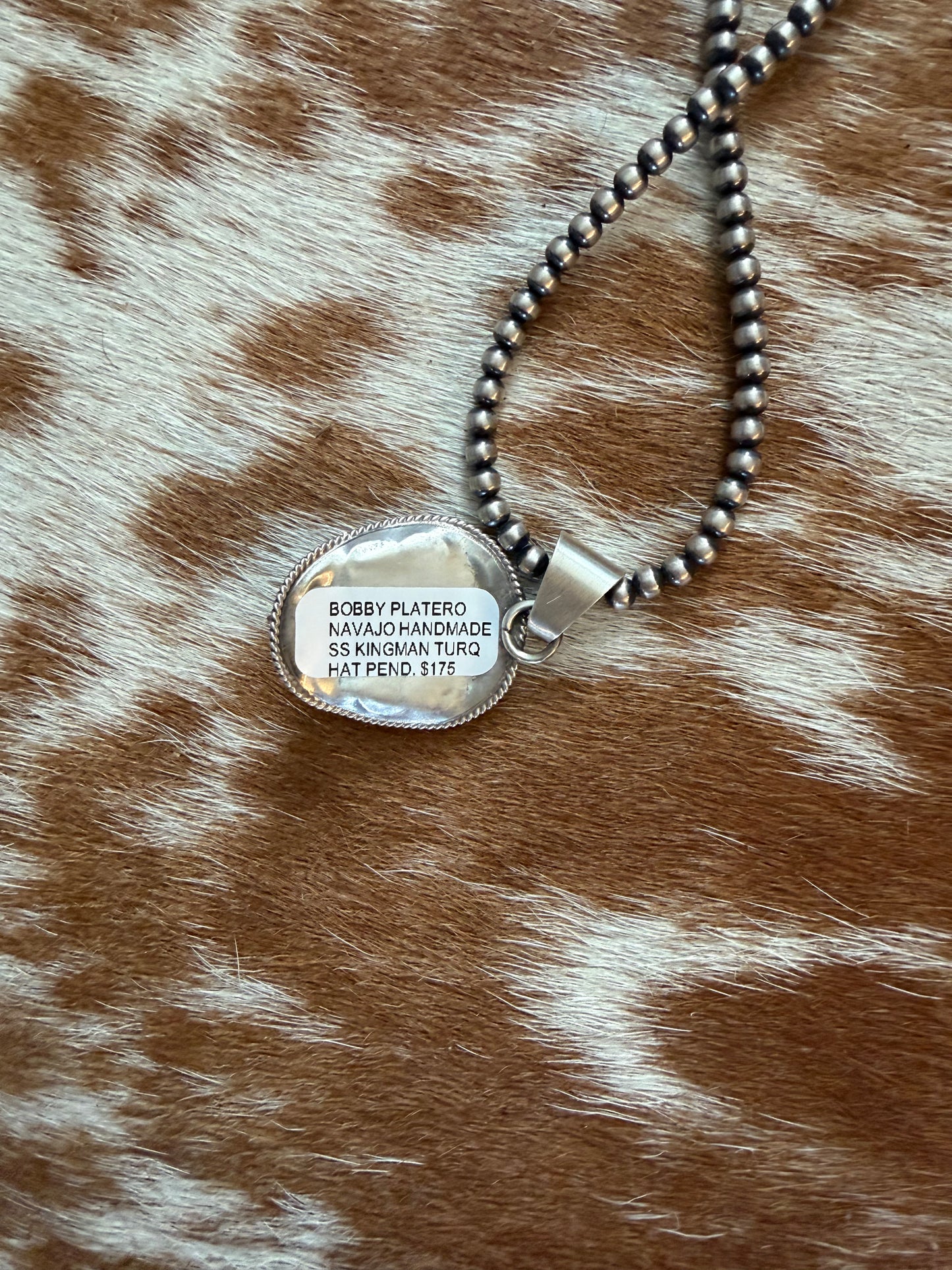 Cowboy and Kingman turquoise pendant