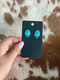 Turquoise studs with silver