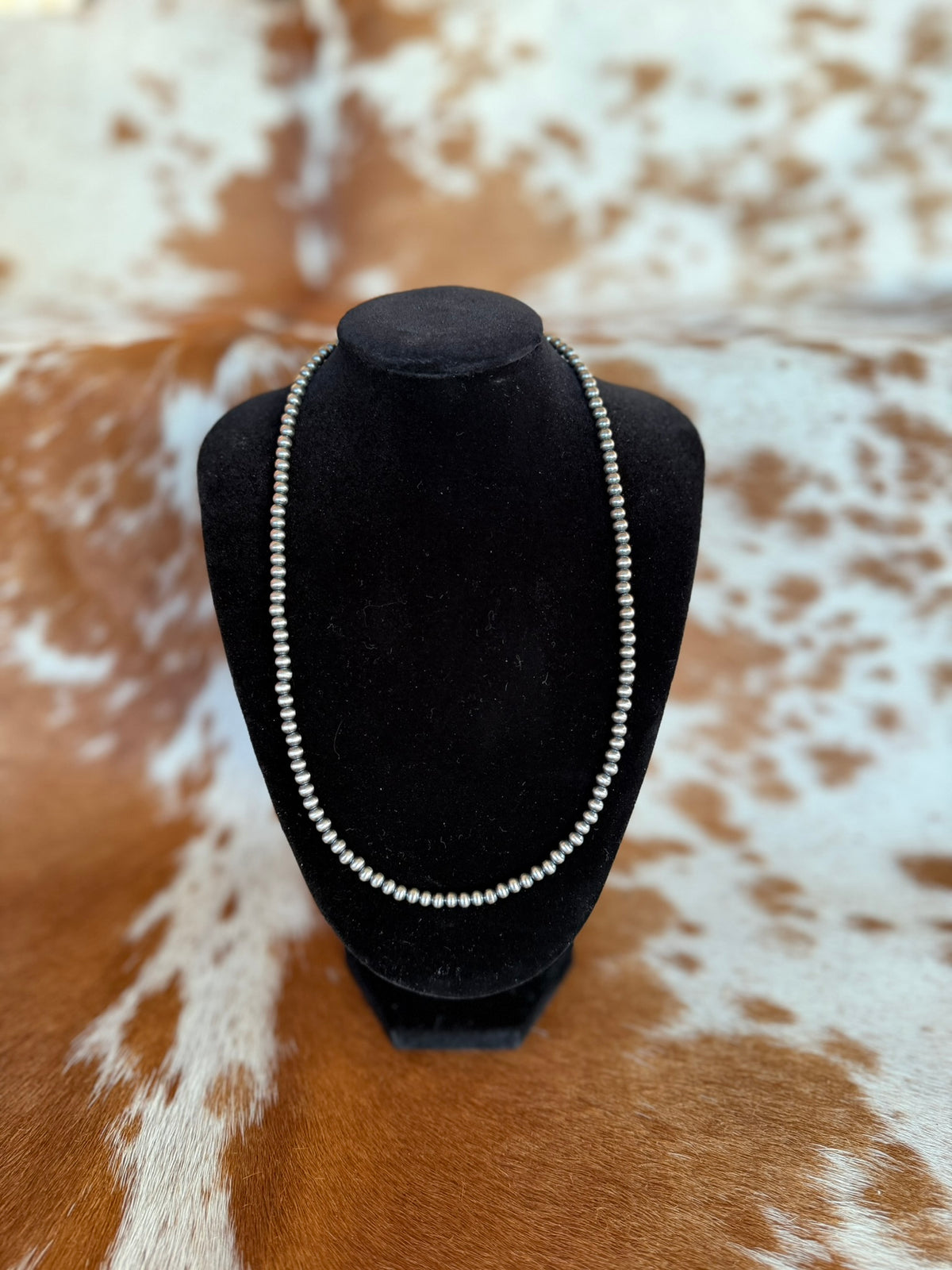 18" 4mm silver pearl necklace