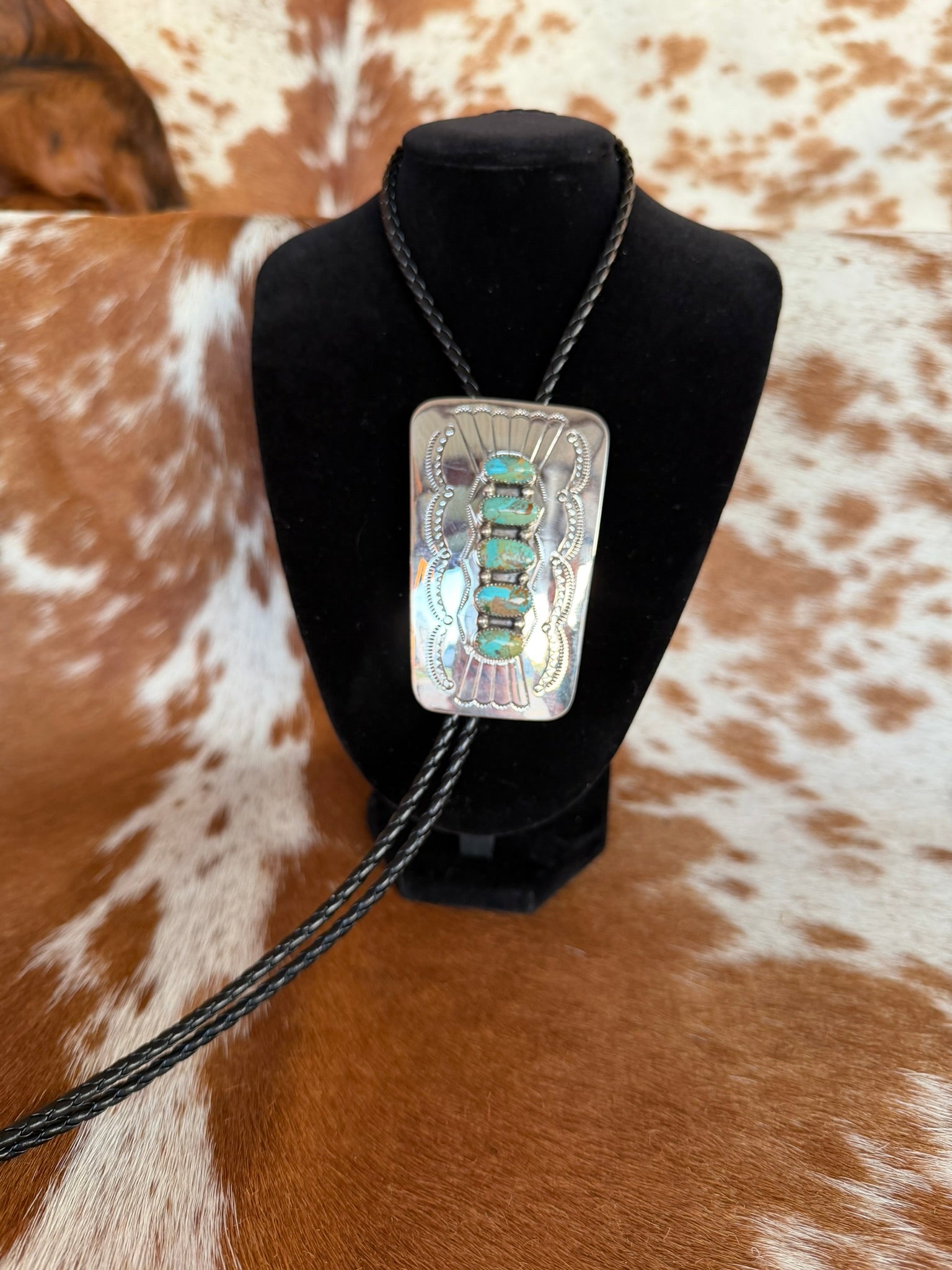 Large turquoise bolo tie
