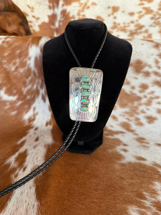 Large turquoise bolo tie