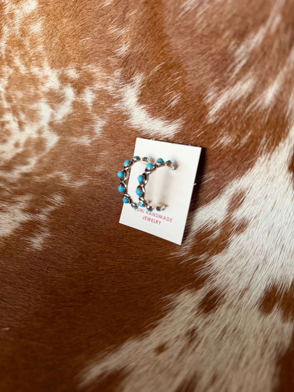 Turquoise hoop earrings (medium)