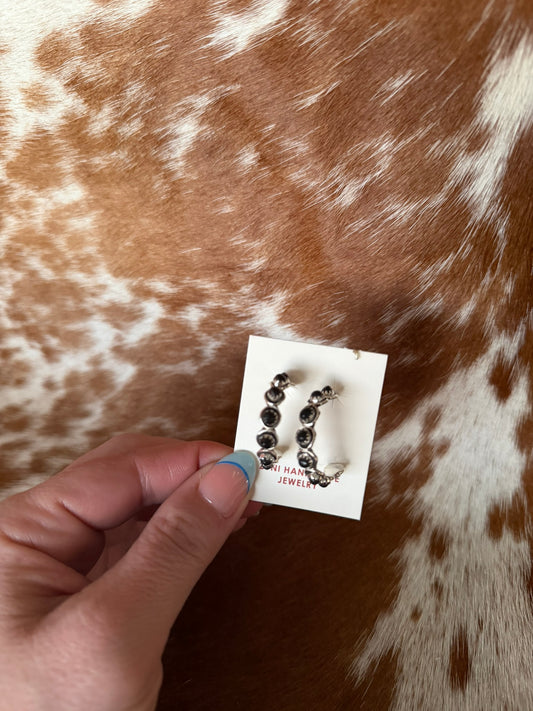 Black onyx hoops (medium)